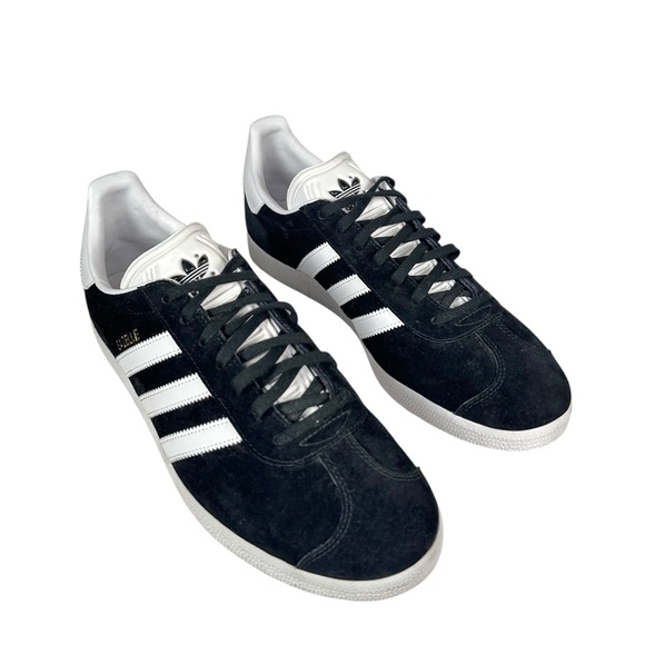 ADIDAS Gazelle Classic Shoes in Iconic Core Black / White / Gold Metallic - Picture 4 of 13